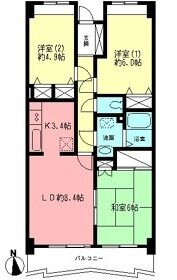 川崎市｜築26年マンションのリノベーション｜施工前間取り